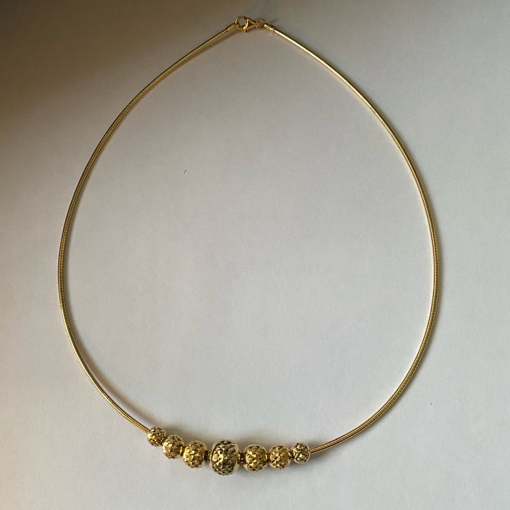 Sterling Silver 925 ITAOR Italy Yellow Gold Overlay Graduated Ball Bead Necklace - Picture 7 of 7